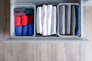 marie kondo spark joy rolling clothes