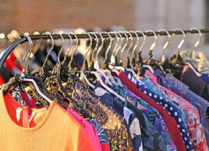 vintage clothing on rack